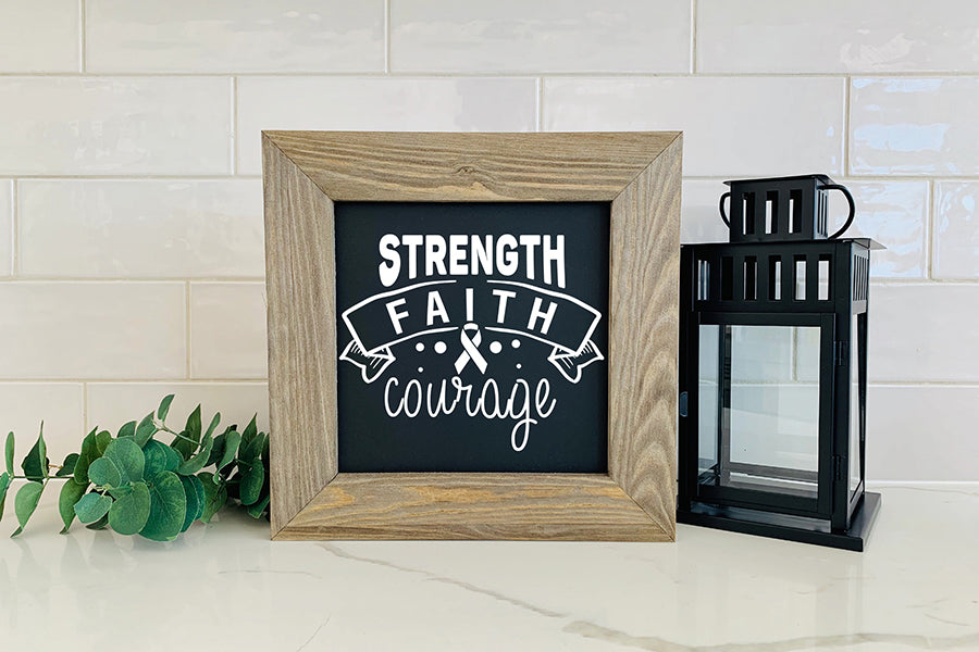 Strength Faith Courage | Breast Cancer SVG