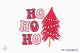 Ho Ho Ho, Pink Christmas Sublimation Design