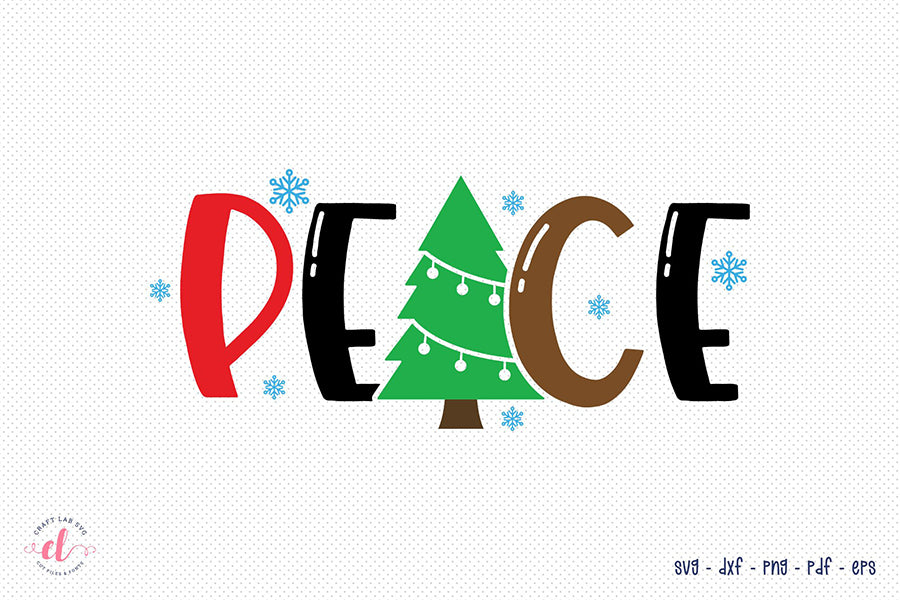 Peace SVG, Christmas SVG Cut File