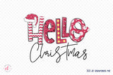 Hello Christmas PNG - Pink Christmas Sublimation