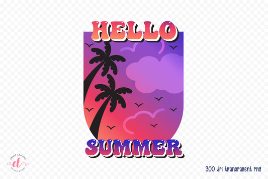 Retro Summer Sublimation | Hello Summer PNG