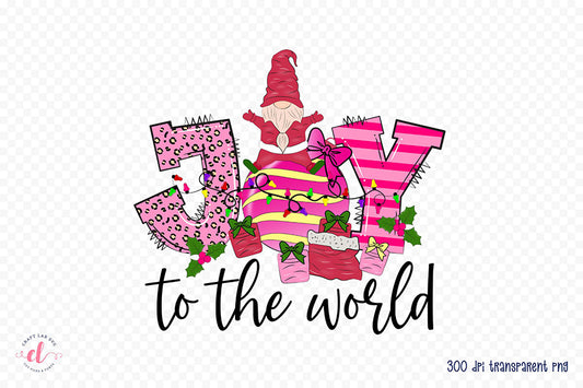 Joy to the World | Pink Christmas PNG Sublimation