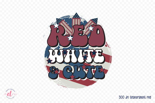 Retro 4th of July PNG, Red White & Cute PNG