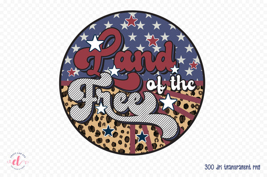 4th of July Retro Sublimation | Land of the Free PNG