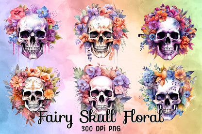 Fairy Skull Floral Sublimation Bundle