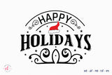 Happy Holidays Cut File, Christmas SVG