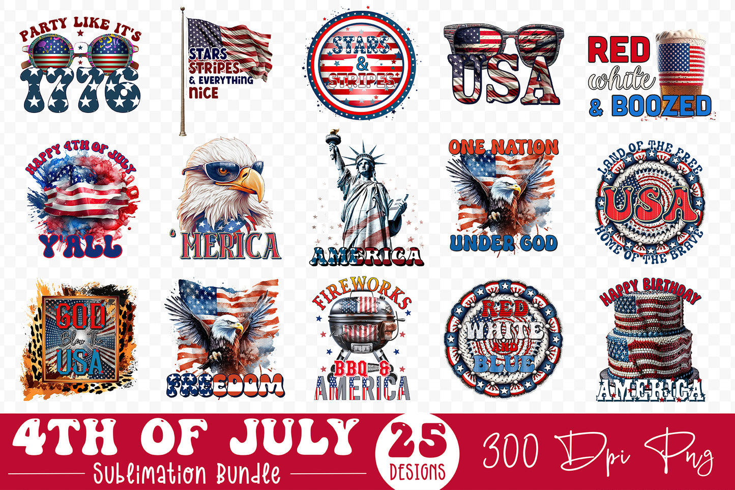 4th of July PNG Sublimation Bundle Vol.3