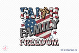 Retro 4th of July PNG - Faith Family Freedom