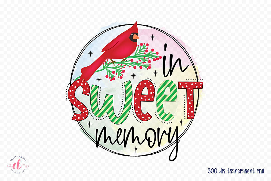 In Sweet Memory, Christmas Cardinal Sublimation