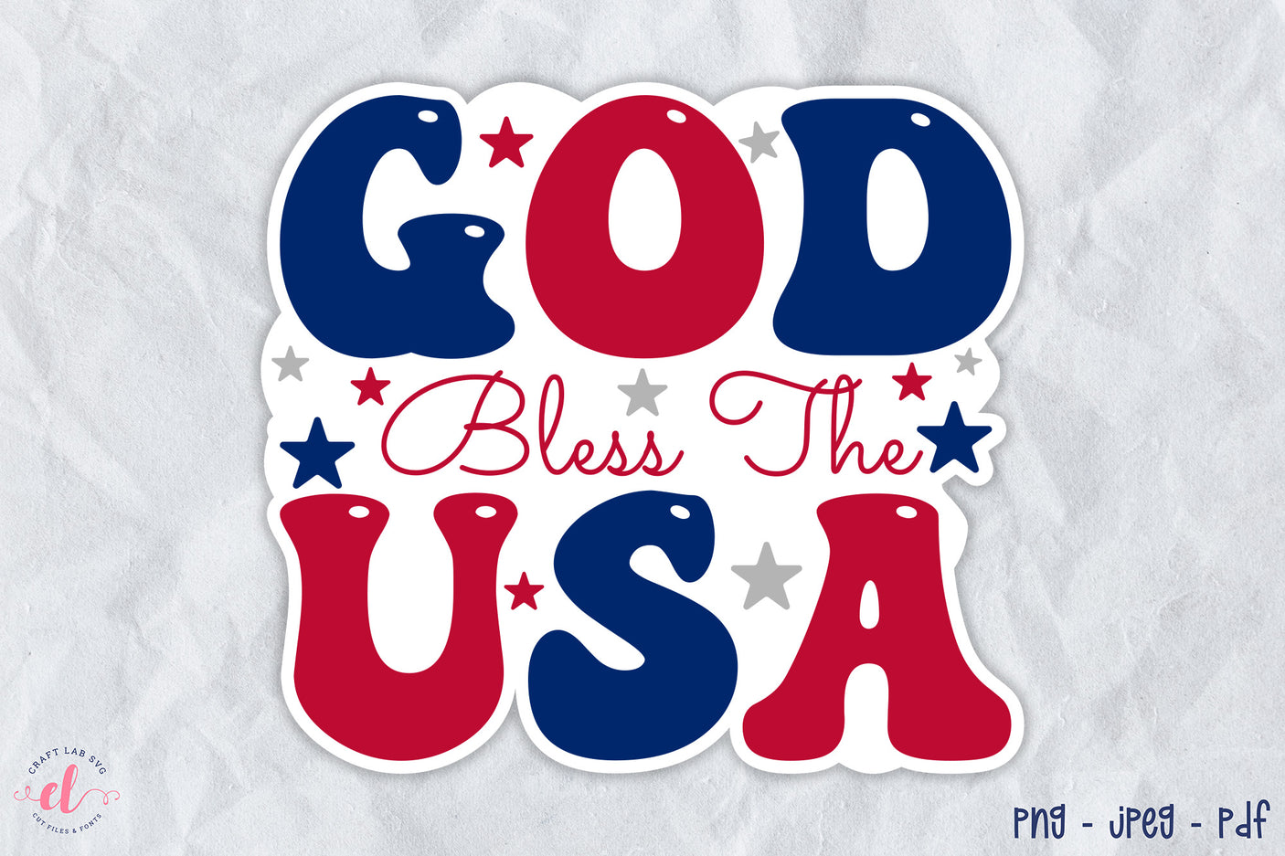 4th of July Sticker, God Bless the USA