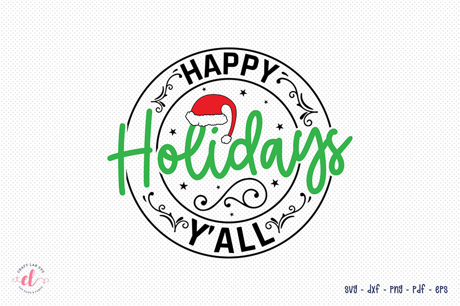 Christmas SVG - Happy Holidays Y'all
