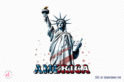 4th of July Sublimation Design - America PNG