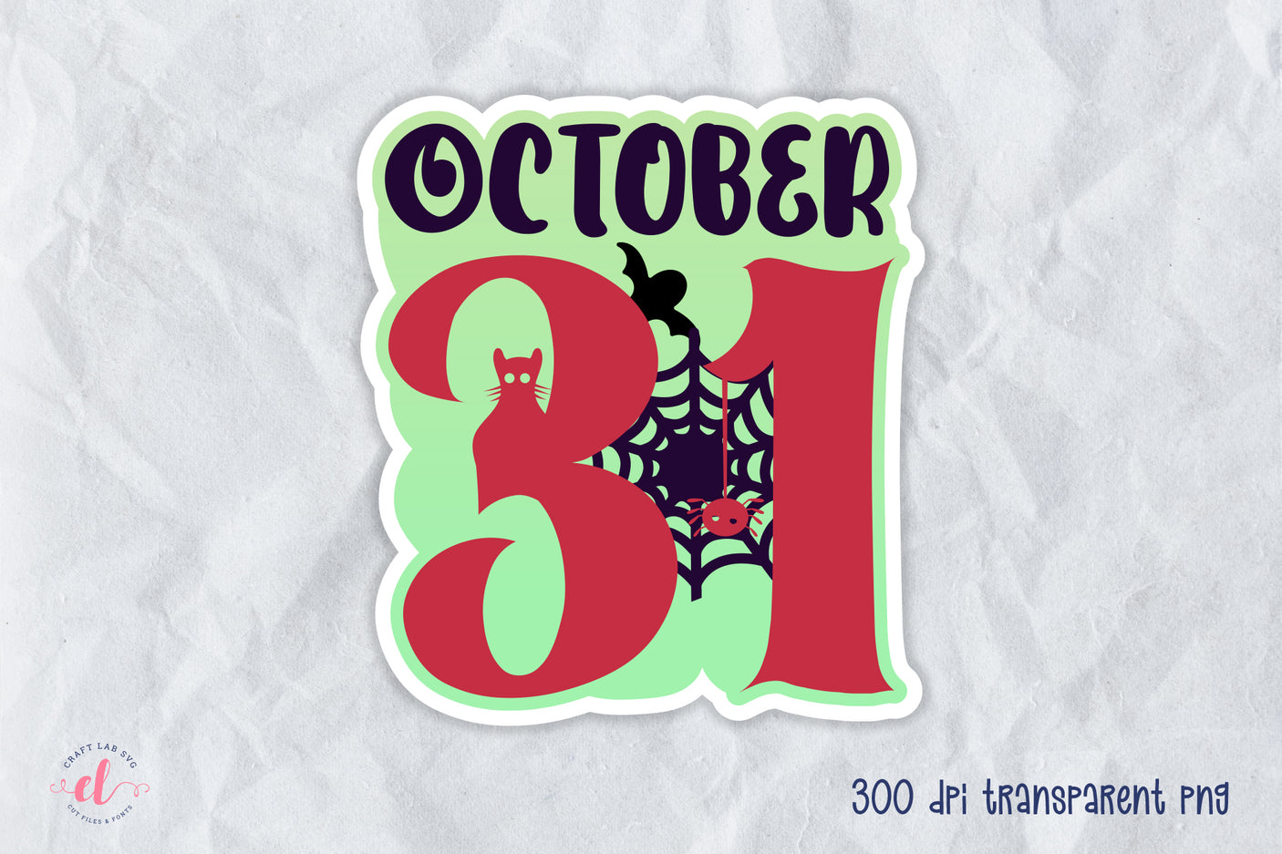 October 31, Printable Halloween Sticker