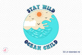 Retro Summer PNG, Stay Wild Ocean Child