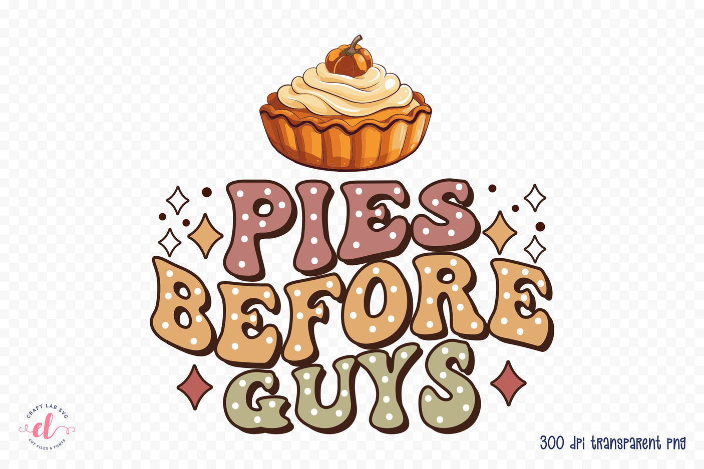Retro Thanksgiving PNG, Pies Before Guys