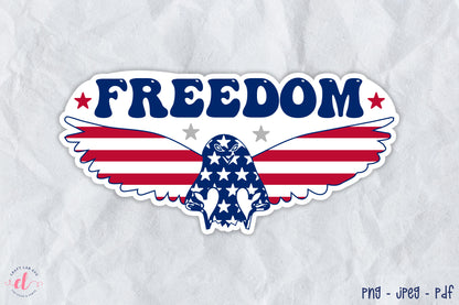 4th of July Printable Sticker | Freedom PNG