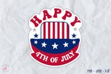 Happy 4th of July Printable Sticker PNG