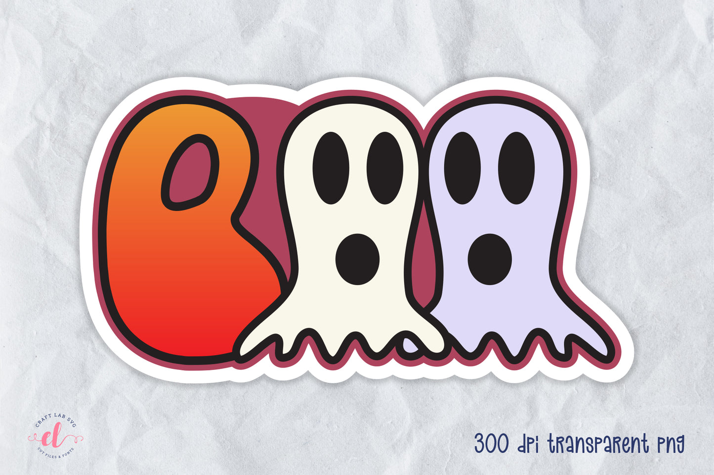 Boo PNG, Printable Halloween Sticker