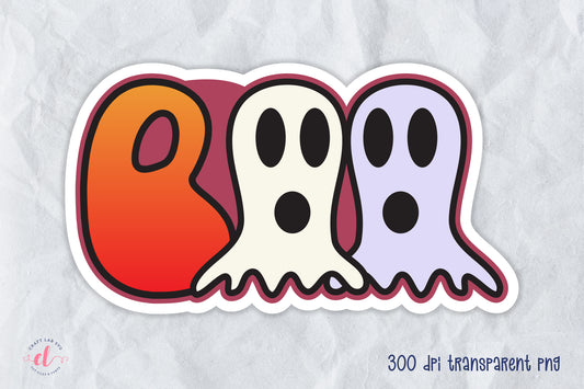 Boo PNG, Printable Halloween Sticker