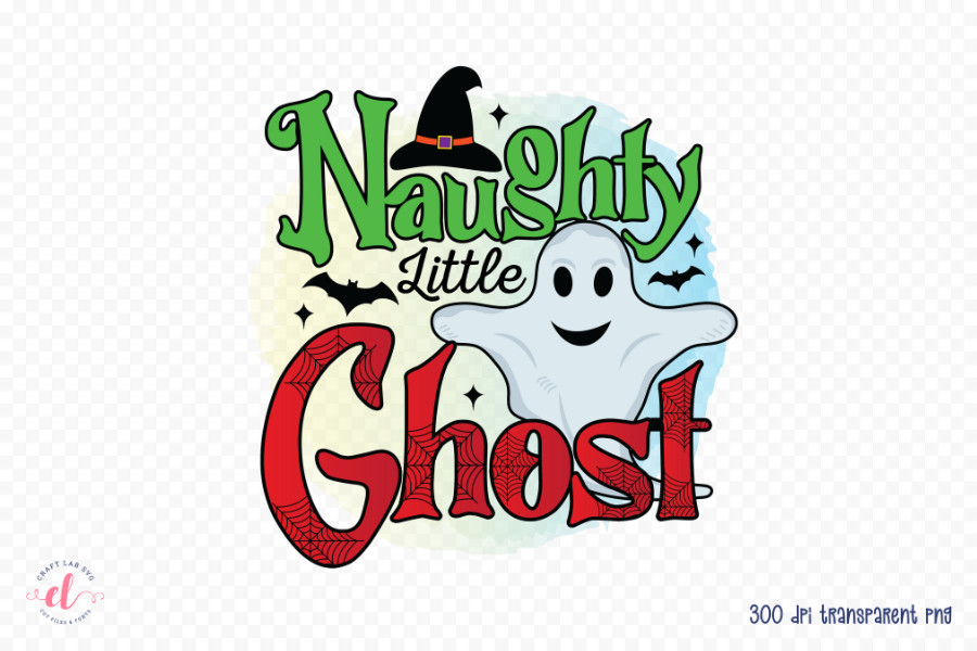 Naughty Little Ghost - Halloween Sublimation Design