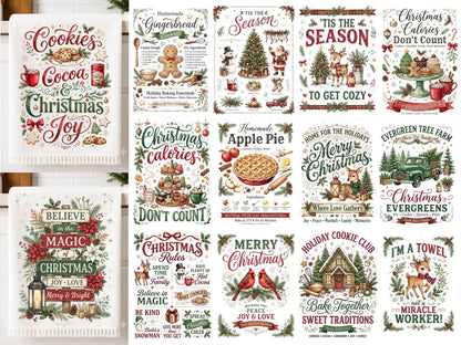 Christmas Kitchen Towel PNG Bundle