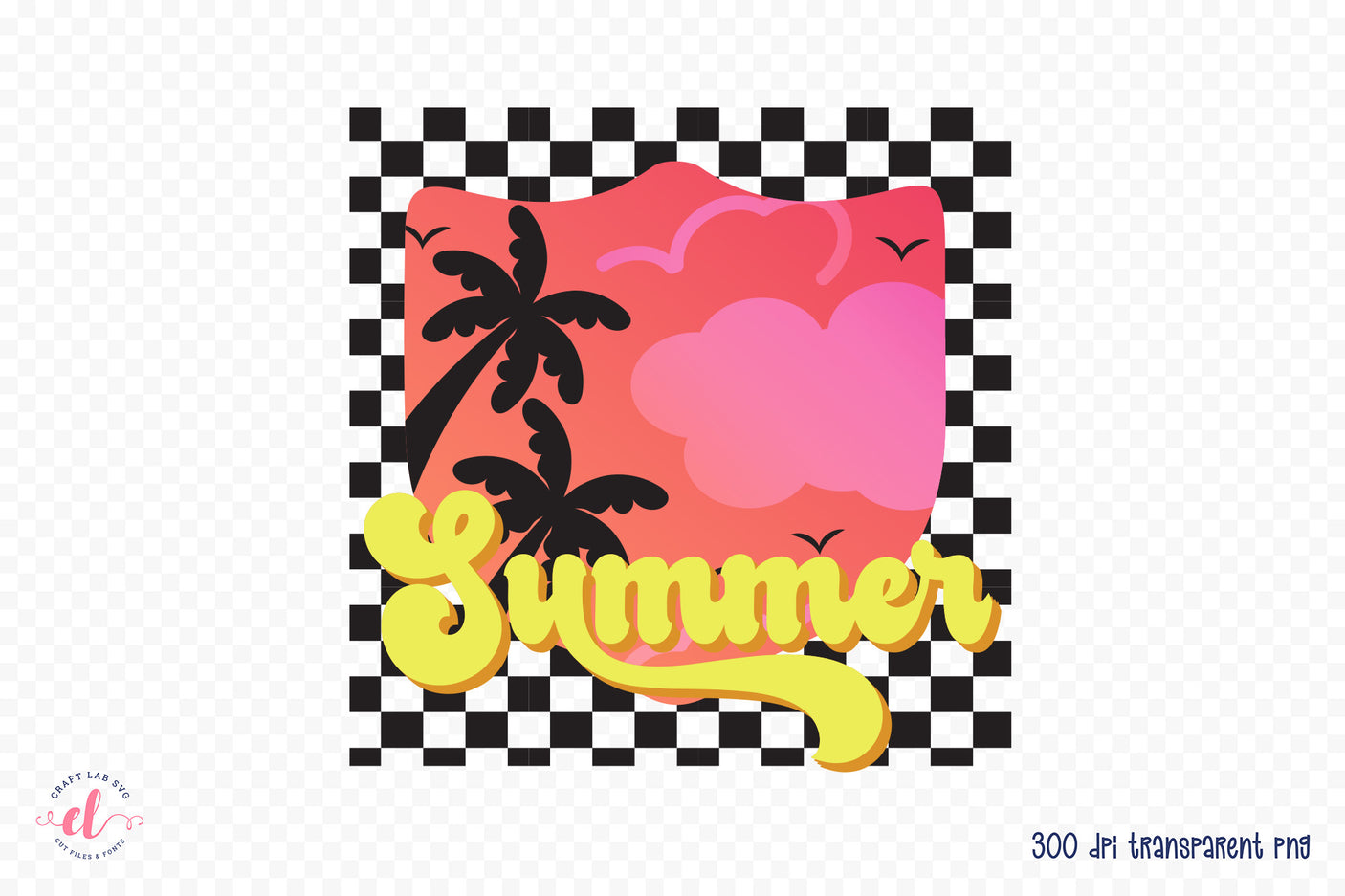 Retro Summer Sublimation Design PNG