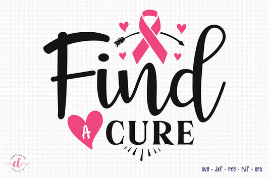 Find a Cure SVG, Breast Cancer Awareness SVG
