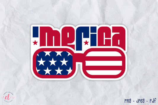 4th of July Printable Sticker | Merica PNG