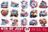 4th of July Sublimation Clipart Bundle PNG