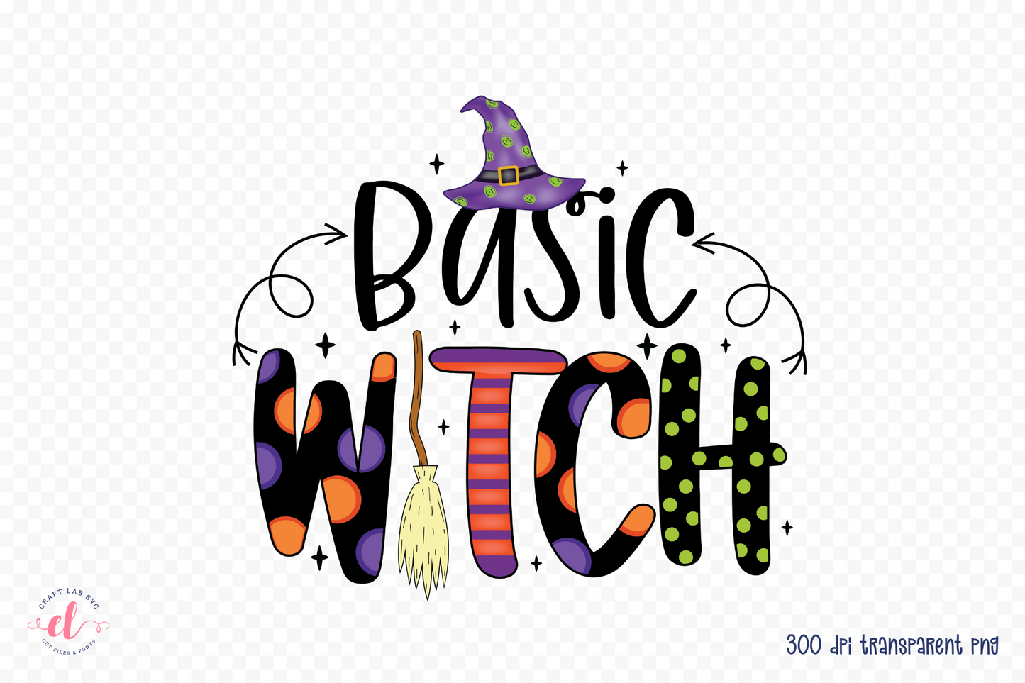 Halloween Witch Sublimation, Basic Witch PNG