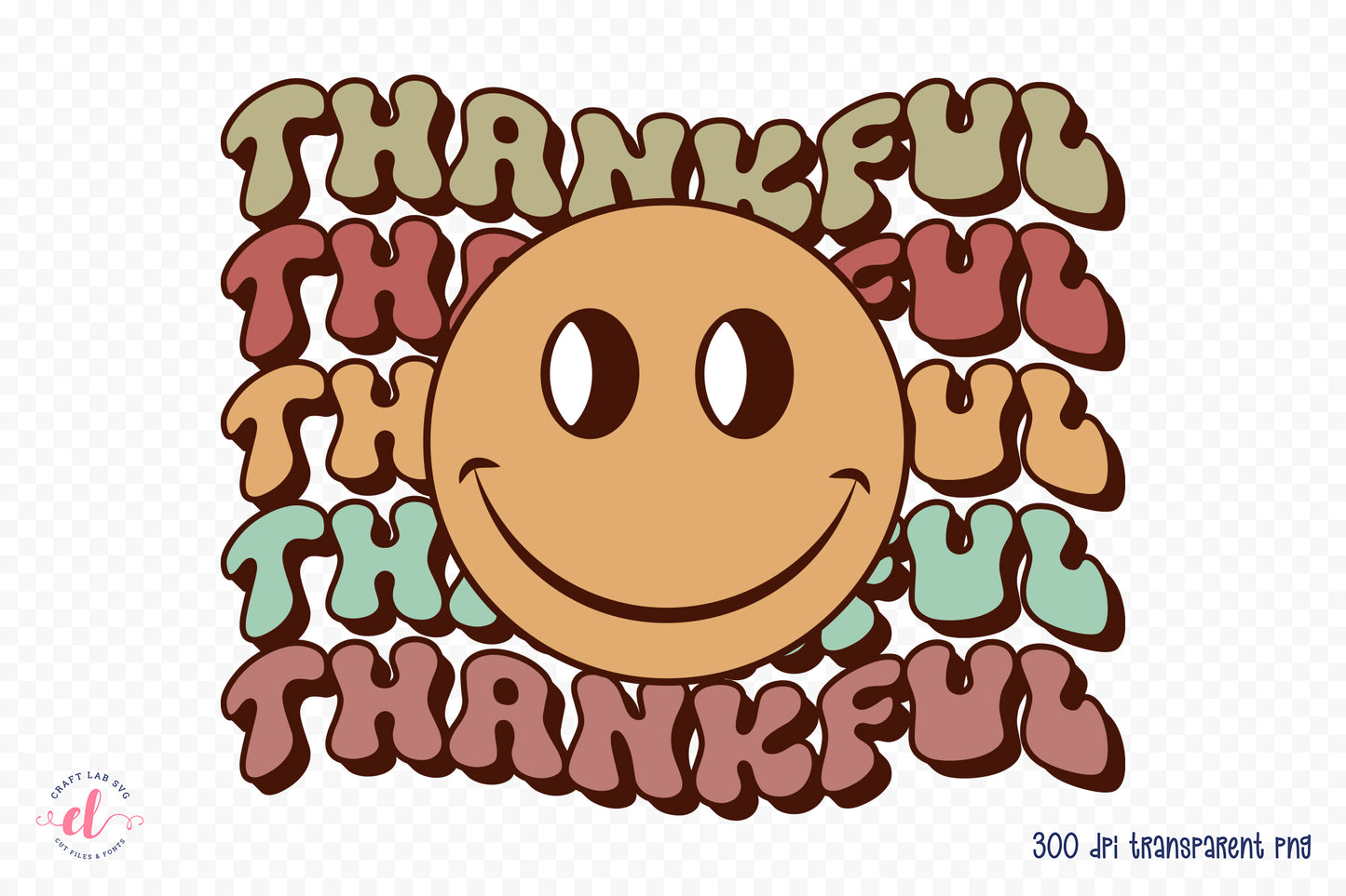 Retro Thanksgiving Sublimation - Thankful PNG