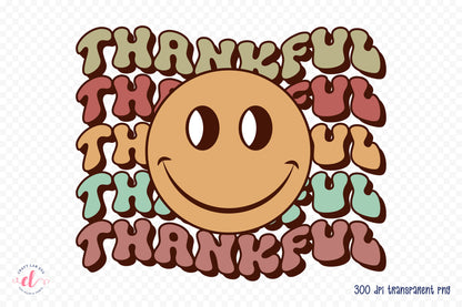 Retro Thanksgiving Sublimation - Thankful PNG