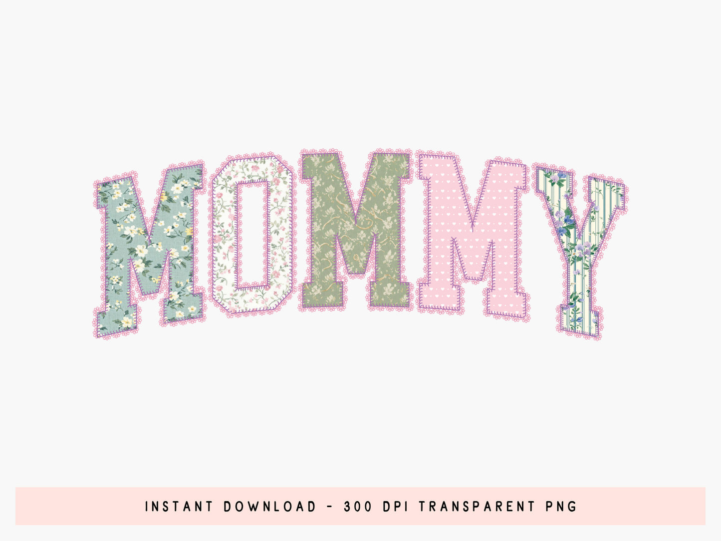 Patchwork Dainty Lace Mommy PNG Design