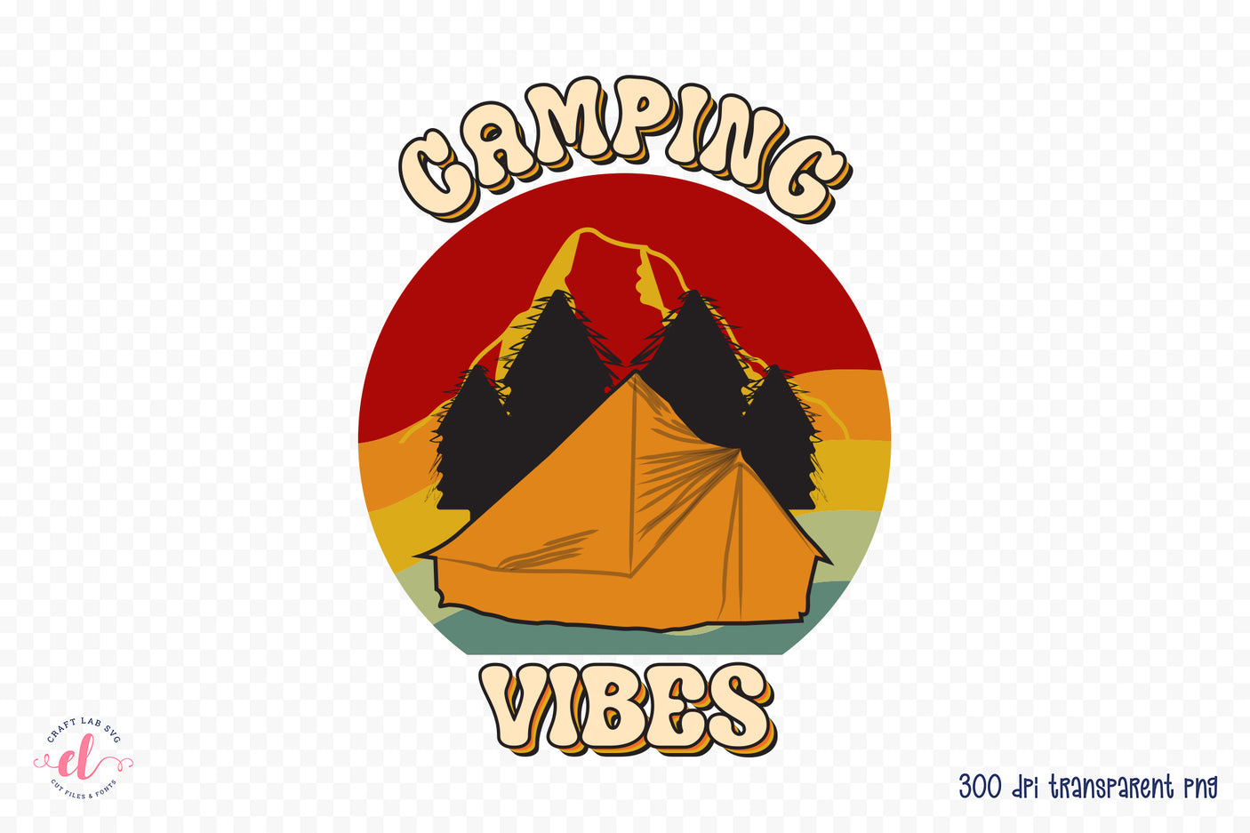 Retro Camping Sublimation, Camping Vibes PNG