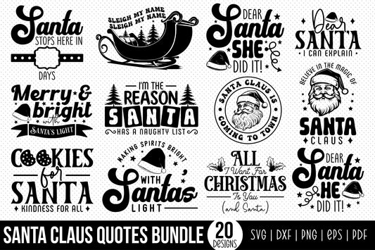 Santa Claus Quotes SVG Bundle