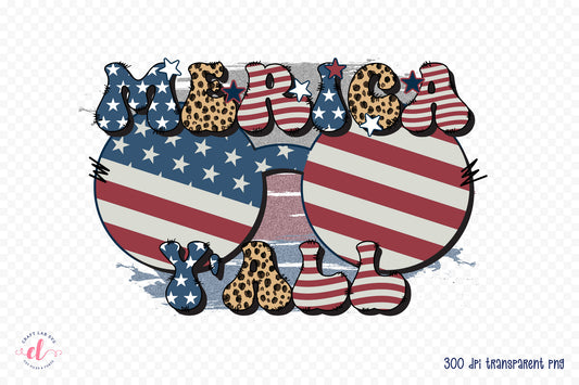 Retro 4th of July Sublimation, Merica Y'all PNG