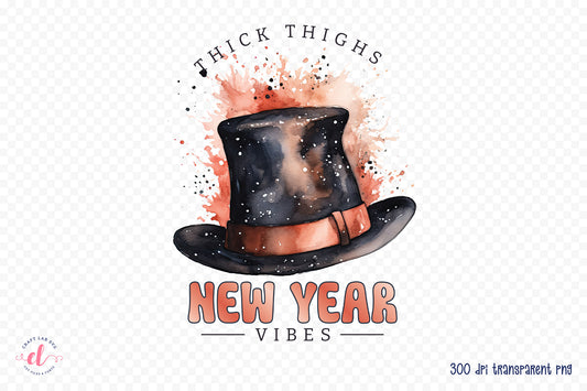 Thick Thighs New Year Vibes Sublimation