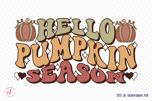 Retro Thanksgiving PNG - Hello Pumpkin Season