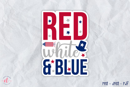 4th of July Sticker | Red White & Blue