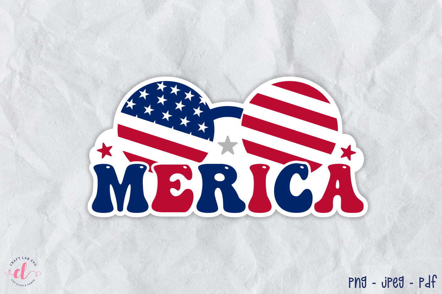 4th of July Printable Sticker - Merica PNG