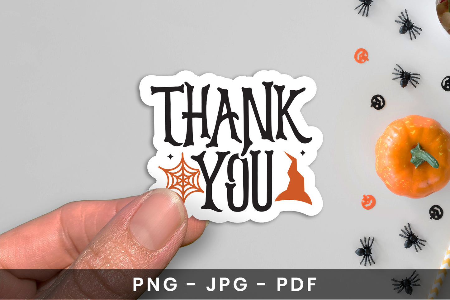 Thank You PNG, Halloween Printable Sticker