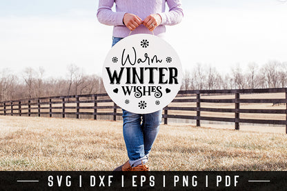 Warm Winter Wishes, Farmhouse Sign SVG Free