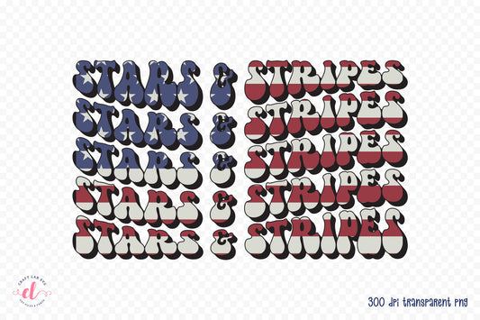 4th of July Retro Sublimation - Stars & Stripes PNG