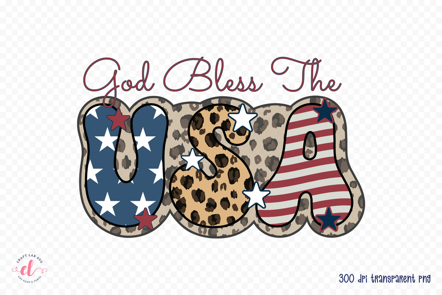 Retro 4th of July Sublimation | God Bless the USA PNG