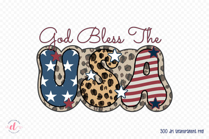 Retro 4th of July Sublimation | God Bless the USA PNG