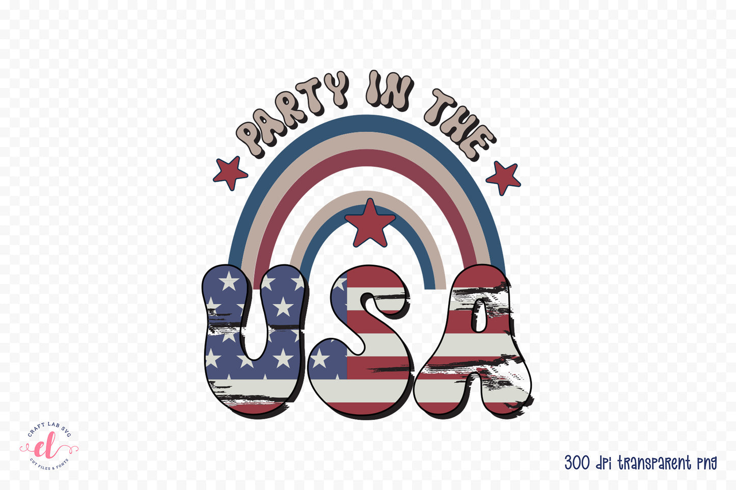 Retro 4th of July Sublimation | Party in the USA PNG