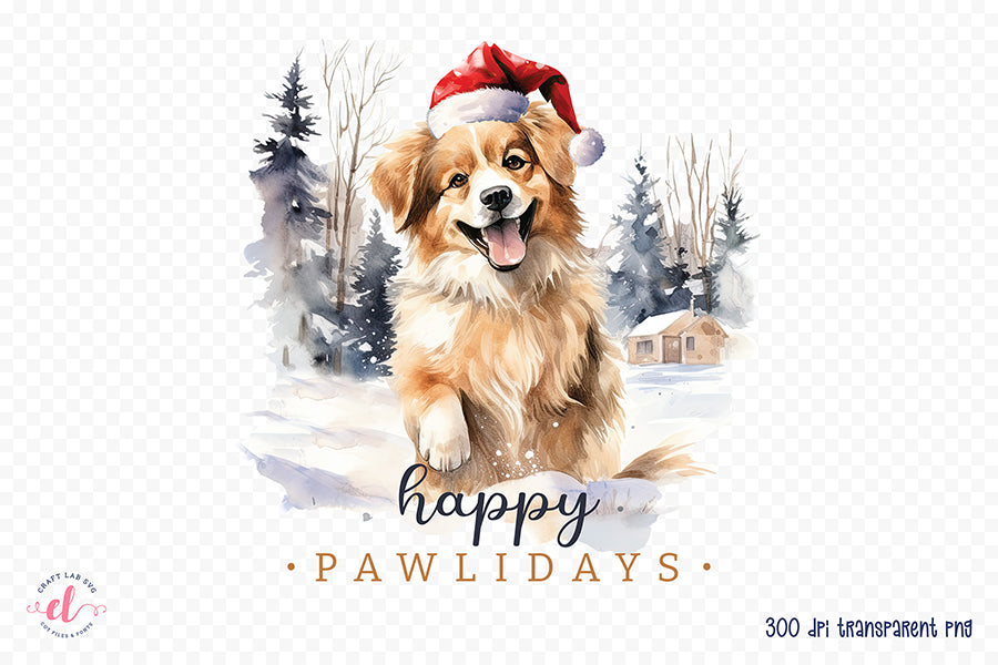 Happy Pawlidays | Christmas Dog Saying Sublimation