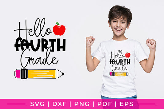 Back to School SVG, Hello Fourth Grade SVG