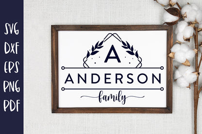 Family Monogram SVG, Family Name SVG