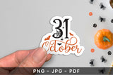 31 October PNG, Halloween Printable Stickers